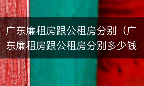 广东廉租房跟公租房分别（广东廉租房跟公租房分别多少钱）