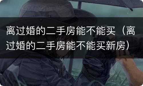 离过婚的二手房能不能买（离过婚的二手房能不能买新房）