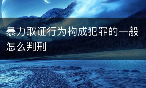 暴力取证行为构成犯罪的一般怎么判刑