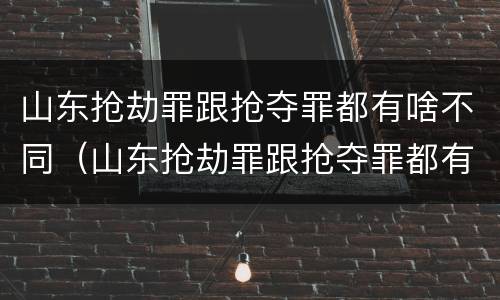 山东抢劫罪跟抢夺罪都有啥不同（山东抢劫罪跟抢夺罪都有啥不同呢）