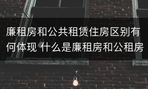 廉租房和公共租赁住房区别有何体现 什么是廉租房和公租房两个有什么特点