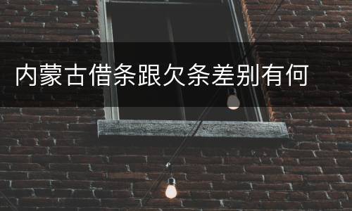内蒙古借条跟欠条差别有何