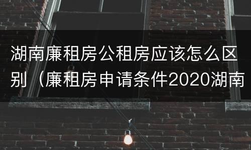 湖南廉租房公租房应该怎么区别（廉租房申请条件2020湖南）