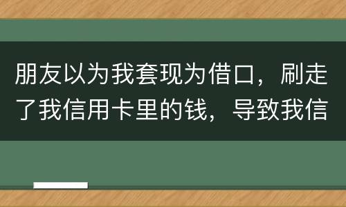 朋友以为我套现为借口，刷走了我信用卡里的钱，导致我信用卡透支，这应该怎么办