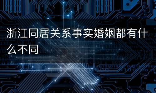 浙江同居关系事实婚姻都有什么不同