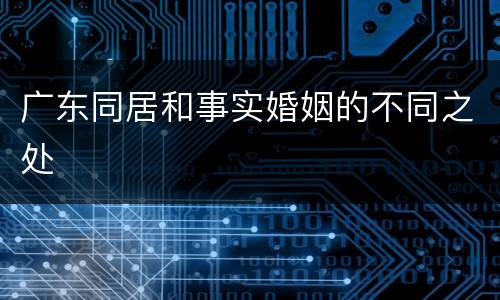 广东同居和事实婚姻的不同之处
