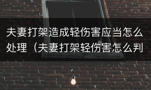 夫妻打架造成轻伤害应当怎么处理（夫妻打架轻伤害怎么判刑）