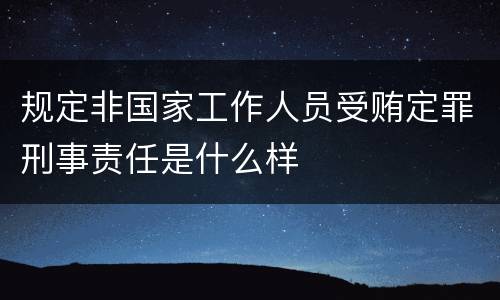 规定非国家工作人员受贿定罪刑事责任是什么样