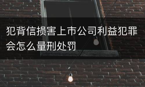 犯背信损害上市公司利益犯罪会怎么量刑处罚