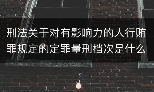 刑法关于对有影响力的人行贿罪规定的定罪量刑档次是什么