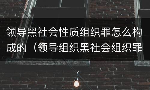 领导黑社会性质组织罪怎么构成的（领导组织黑社会组织罪）