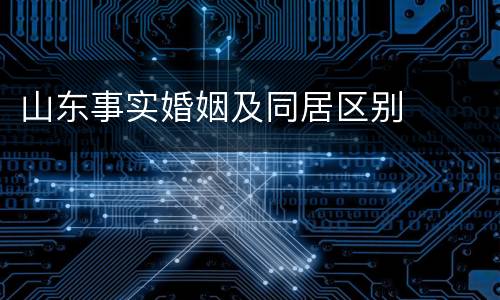 山东事实婚姻及同居区别