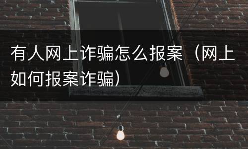 有人网上诈骗怎么报案（网上如何报案诈骗）