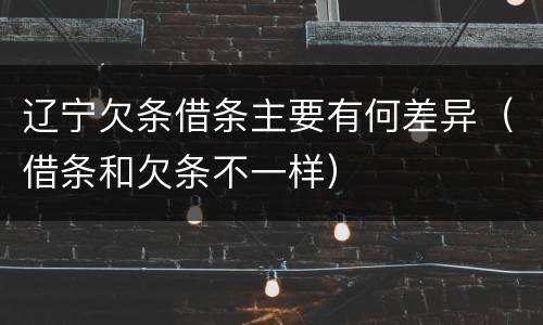辽宁欠条借条主要有何差异（借条和欠条不一样）