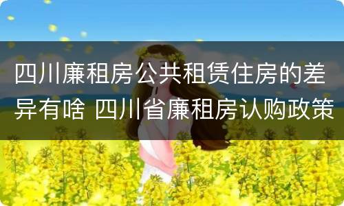 四川廉租房公共租赁住房的差异有啥 四川省廉租房认购政策