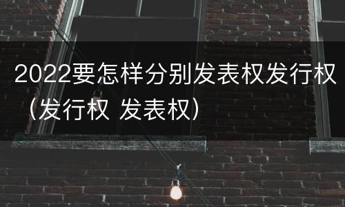 2022要怎样分别发表权发行权（发行权 发表权）