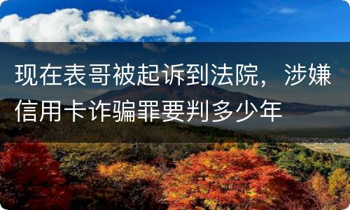 现在表哥被起诉到法院，涉嫌信用卡诈骗罪要判多少年