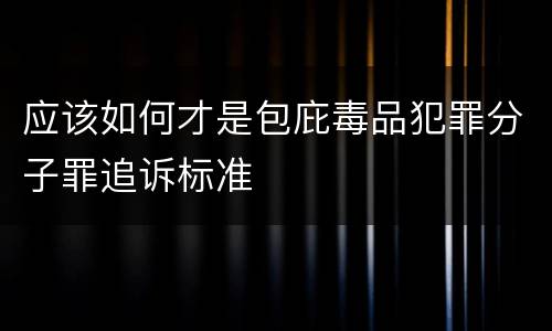 应该如何才是包庇毒品犯罪分子罪追诉标准