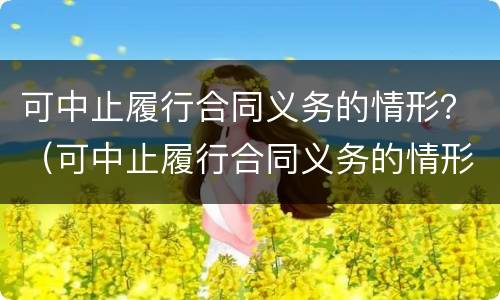 可中止履行合同义务的情形？（可中止履行合同义务的情形有）
