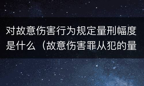 对故意伤害行为规定量刑幅度是什么（故意伤害罪从犯的量刑标准）