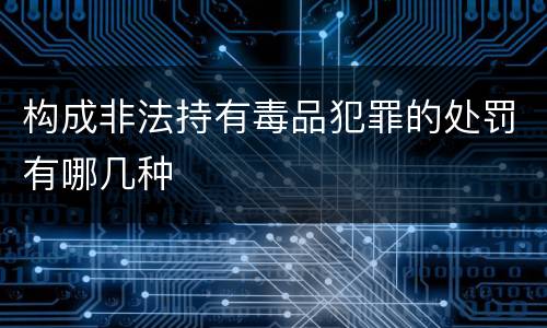 构成非法持有毒品犯罪的处罚有哪几种
