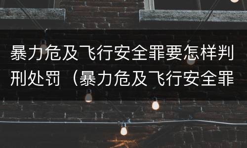 暴力危及飞行安全罪要怎样判刑处罚（暴力危及飞行安全罪要怎样判刑处罚金）