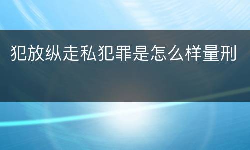 犯放纵走私犯罪是怎么样量刑