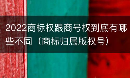 2022商标权跟商号权到底有哪些不同（商标归属版权号）
