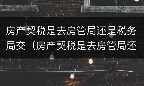 房产契税是去房管局还是税务局交（房产契税是去房管局还是税务局交的）