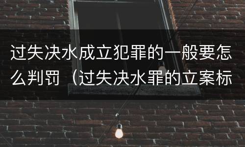 过失决水成立犯罪的一般要怎么判罚（过失决水罪的立案标准）