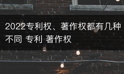 2022专利权、著作权都有几种不同 专利 著作权