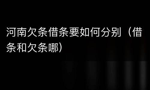 河南欠条借条要如何分别（借条和欠条哪）
