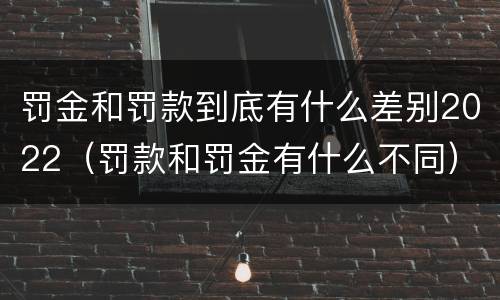罚金和罚款到底有什么差别2022（罚款和罚金有什么不同）