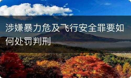 涉嫌暴力危及飞行安全罪要如何处罚判刑