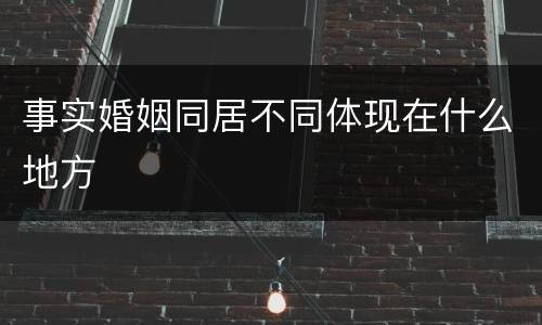 事实婚姻同居不同体现在什么地方