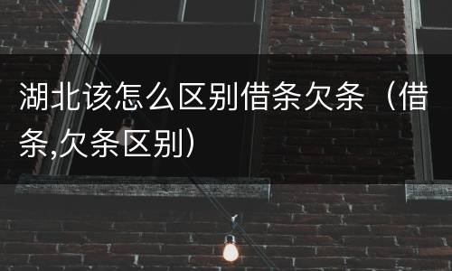 湖北该怎么区别借条欠条（借条,欠条区别）