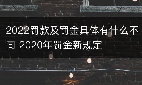 2022罚款及罚金具体有什么不同 2020年罚金新规定