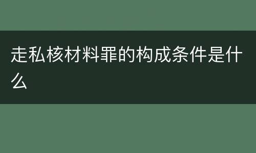 走私核材料罪的构成条件是什么