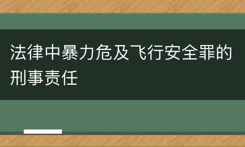 法律中暴力危及飞行安全罪的刑事责任