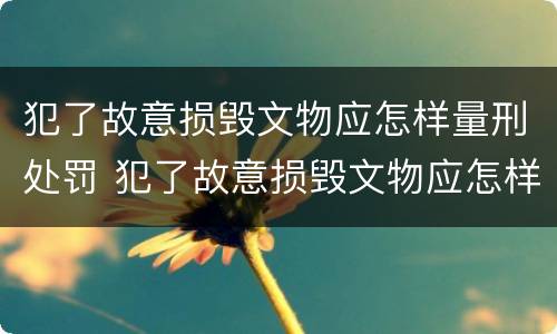 犯了故意损毁文物应怎样量刑处罚 犯了故意损毁文物应怎样量刑处罚案例