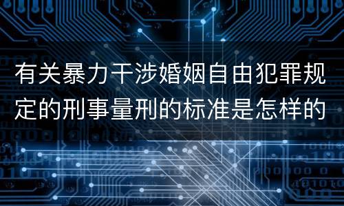 有关暴力干涉婚姻自由犯罪规定的刑事量刑的标准是怎样的