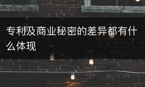 专利及商业秘密的差异都有什么体现