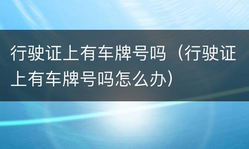行驶证上有车牌号吗（行驶证上有车牌号吗怎么办）