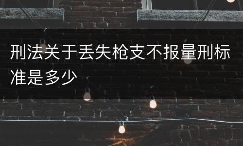 刑法关于丢失枪支不报量刑标准是多少