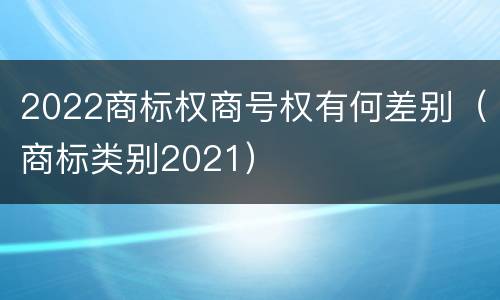 2022商标权商号权有何差别（商标类别2021）