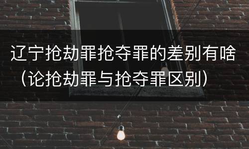 辽宁抢劫罪抢夺罪的差别有啥（论抢劫罪与抢夺罪区别）