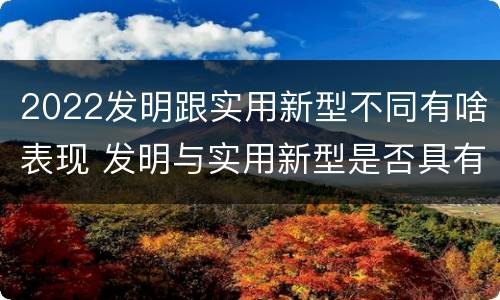 2022发明跟实用新型不同有啥表现 发明与实用新型是否具有实用性