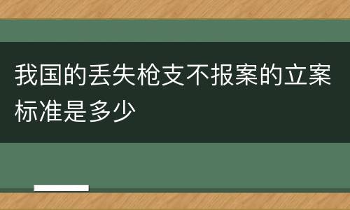 我国的丢失枪支不报案的立案标准是多少