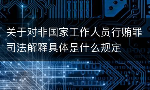 关于对非国家工作人员行贿罪司法解释具体是什么规定