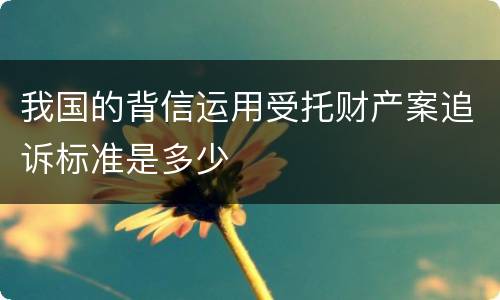 我国的背信运用受托财产案追诉标准是多少